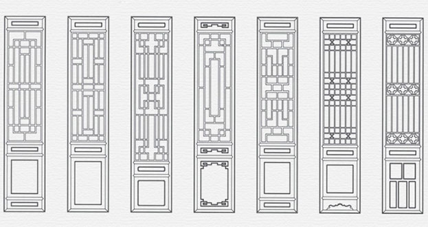 德令哈常用中式仿古花窗图案隔断设计图